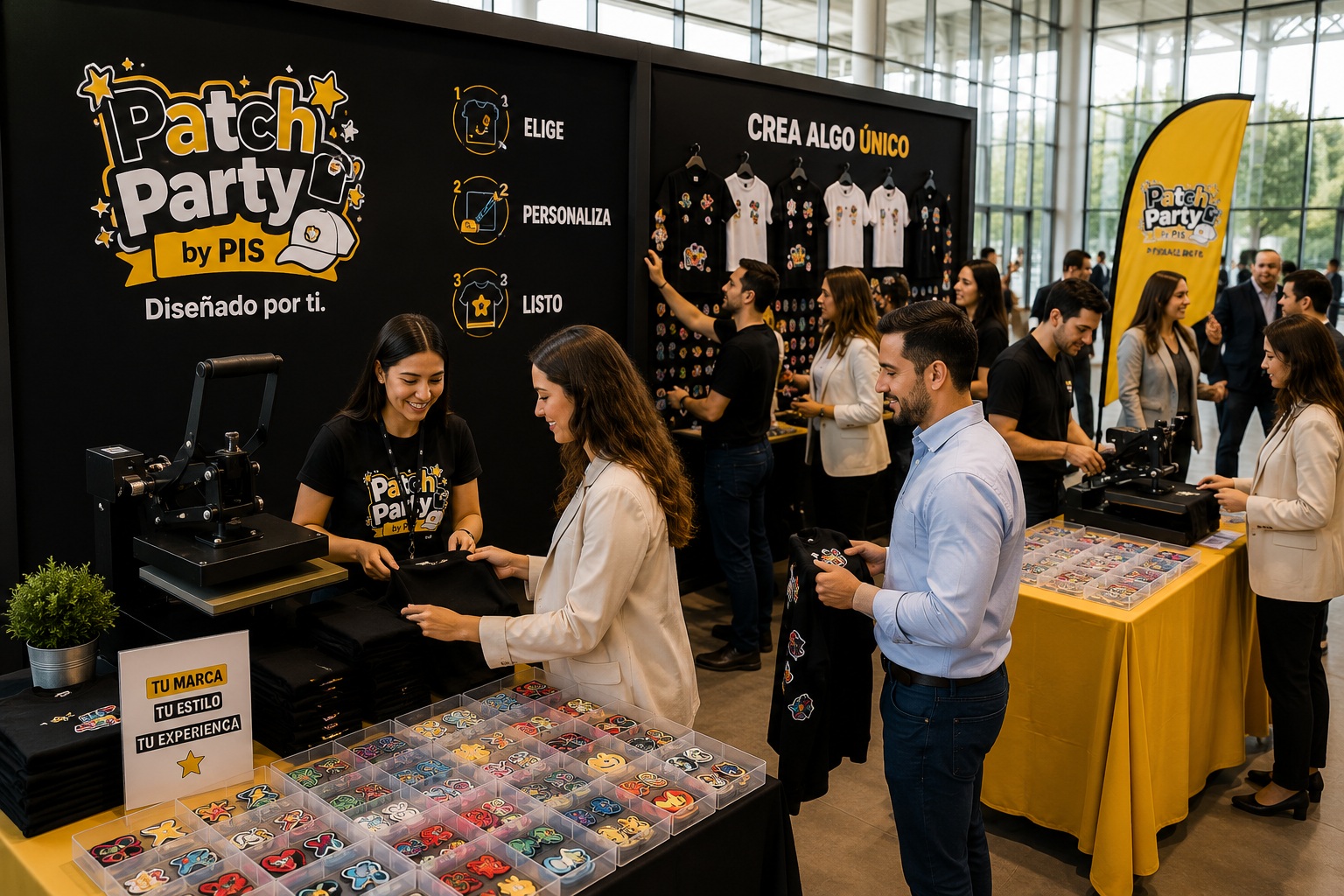 Activación corporativa de gran formato con varias estaciones