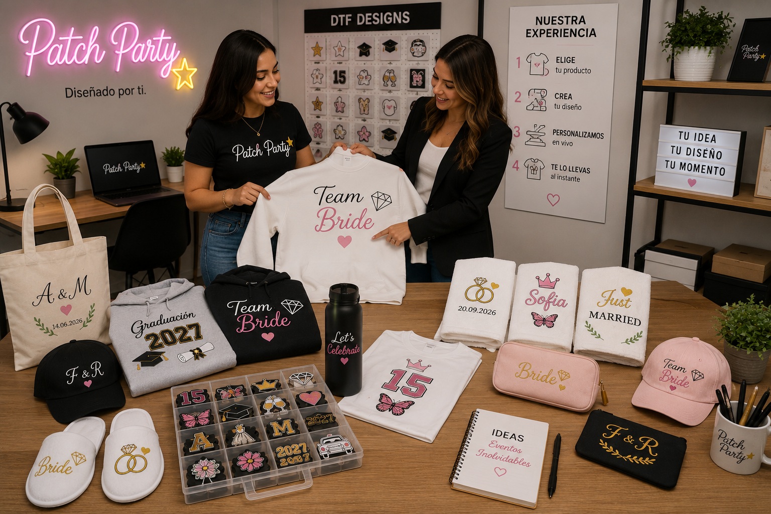 Sudaderas y accesorios personalizados para eventos sociales